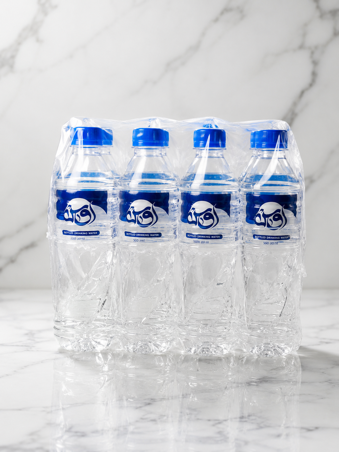 OOS Water pack presented on a marble surface